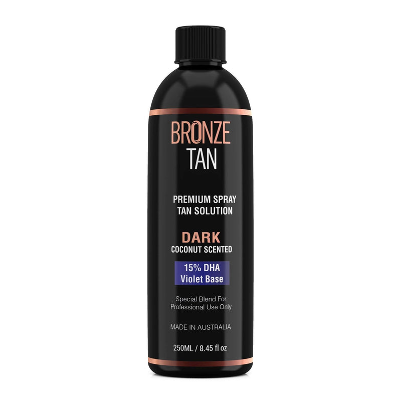 [Australia] - Bronze Tan Special DARK Blend Premium Spray Tan Solution For Spray Tanning Professionals - Coconut Scented Sunless Tanning Solution (250 ml / 8.45 FL OZ) 8.45 Fl Oz (Pack of 1) 