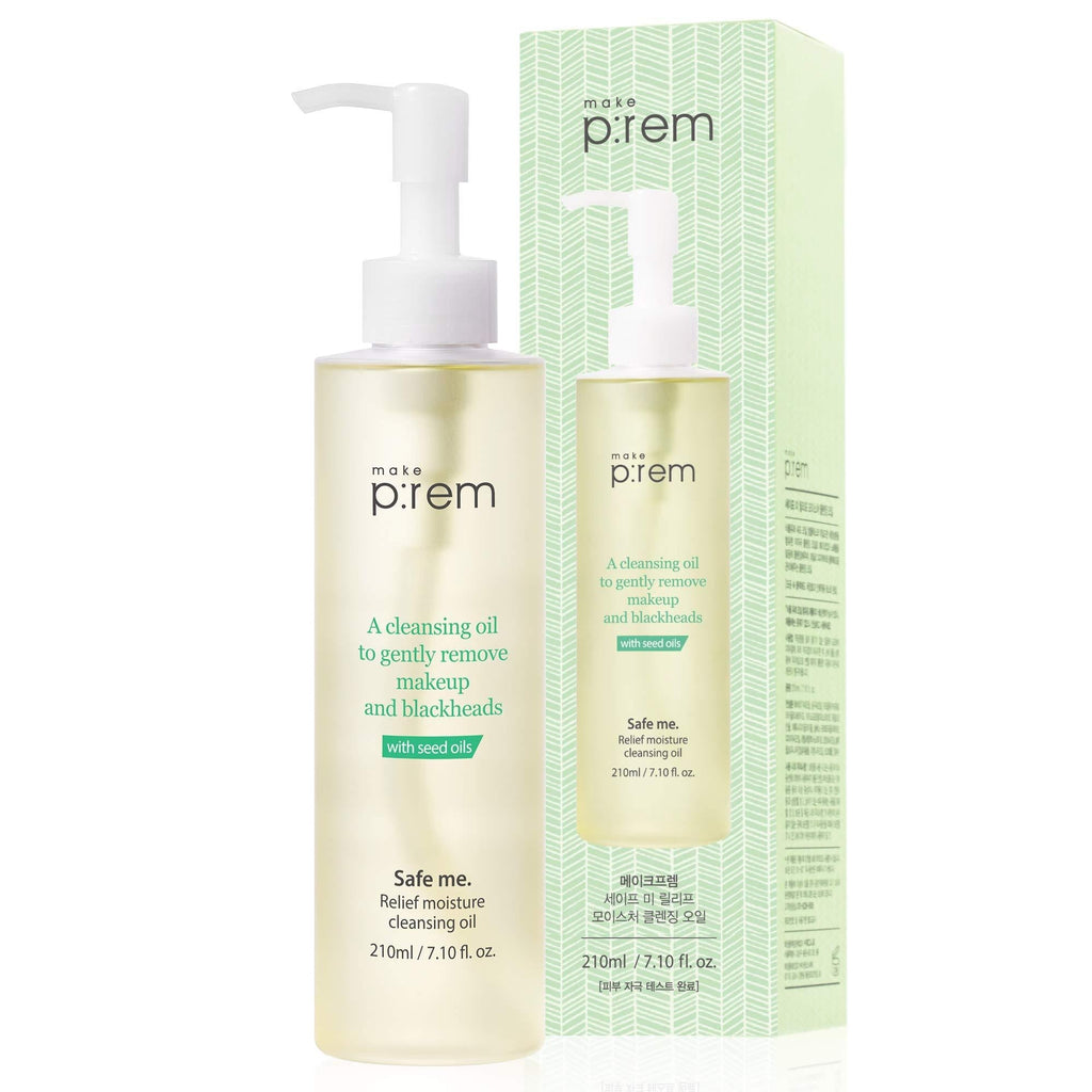 [Australia] - MAKEP:REM Safe me. Relief Moisture Cleansing Oil 7.1 fl. oz, Botanical Seeds & Natural PHA Formula for Makeup Removal, Pore Cleansing, Blackhead Removal, Hypoallergenic and Clinically Tested 