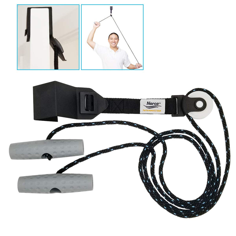 [Australia] - Shoulder Pulley with Bracket. Norco Economy Over The Door, Leave in Place Hook for Physical Therapy Rehabilitation Exercises. Frozen Shoulder, Rotator Cuff Surgery, Arthritis, Mobility, Rehab. 