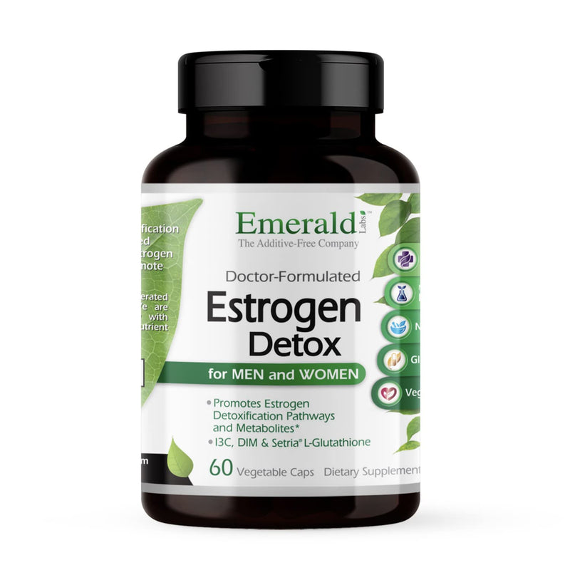 [Australia] - Emerald Labs Estrogen Detox - with I3C, DIM, and Setria L-Glutathione for Hormone Balance Support - 60 Vegetable Capsules 