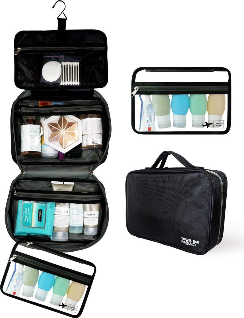 [Australia] - Hanging Toiletry Bag For Women and Men, Use As A Makeup Bag Organizer Or Travel Bag - Includes TSA Approved Detachable Cosmetic Kit And Large Waterproof Compartments For Full Sized Toiletries 