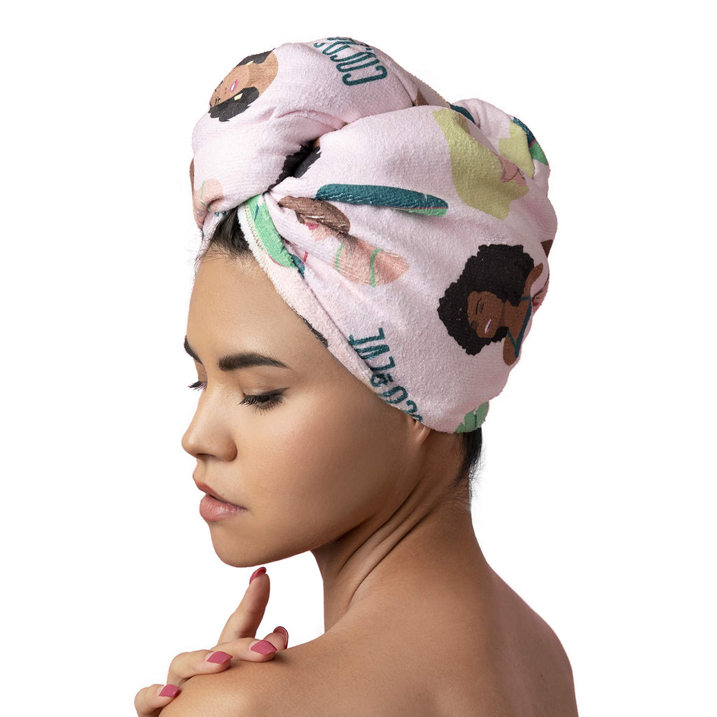 [Australia] - Coco & Eve New Hair Wrap Towel. Microfiber Hair Turban for All Hair Types. Limited Edition Print 