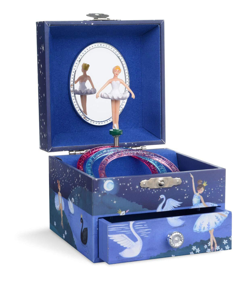 [Australia] - Jewelkeeper Musical Jewelry Box with Spinning Ballerina, Glitter Design, Swan Lake Tune 