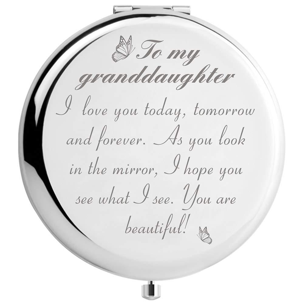[Australia] - Granddaughter Gifts from Grandma and Grandpa, to My Granddaughter Makeup Mirror for Birthday Graduation Christmas 
