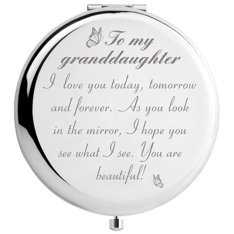 [Australia] - Granddaughter Gifts from Grandma and Grandpa, to My Granddaughter Makeup Mirror for Birthday Graduation Christmas 