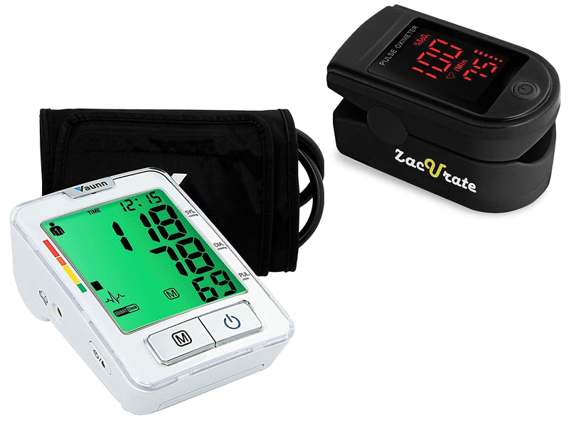 [Australia] - Zacurate Pro Series 500DL Fingertip Pulse Oximeter and Vaunn Blood Pressure Monitor Machine Bundle 