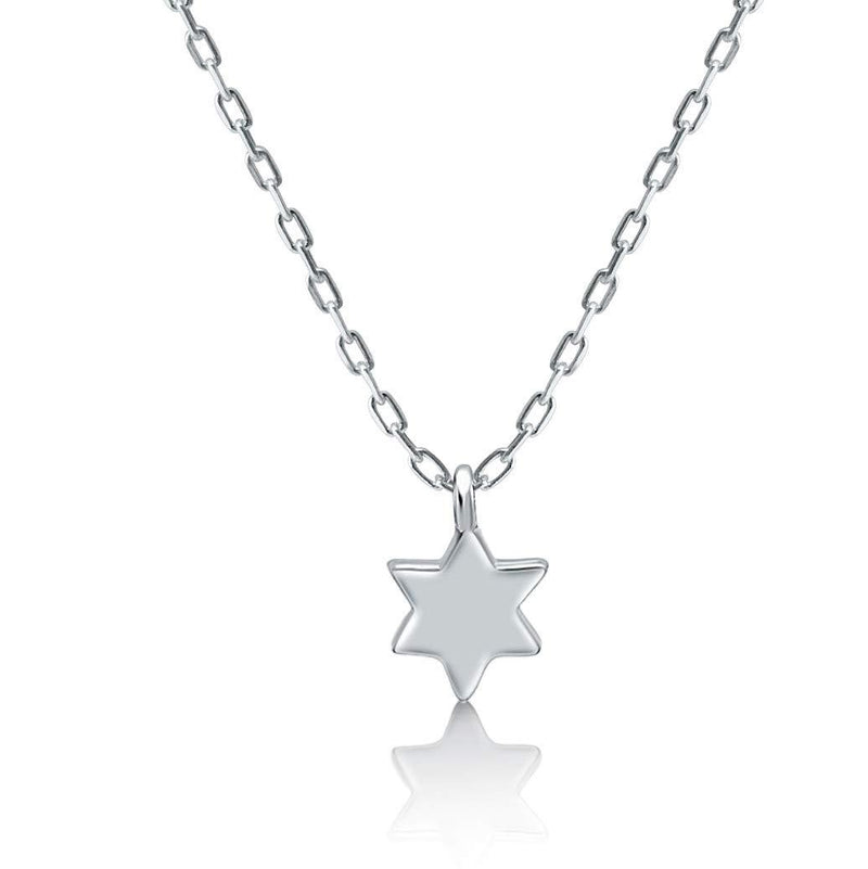 [Australia] - Jewish Star of David Classic Tiny Pendant Necklace in 925 Sterling Silver for Women and Girls for Daily Wear Religious Jewelry Simple and Dainty for Birthday, Bat Mitzvah, Hanukkah Present 