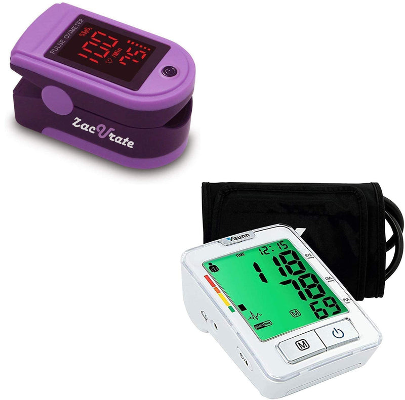 [Australia] - Zacurate Pro Series 500DL Fingertip Pulse Oximeter and Vaunn Blood Pressure Monitor Machine Bundle 