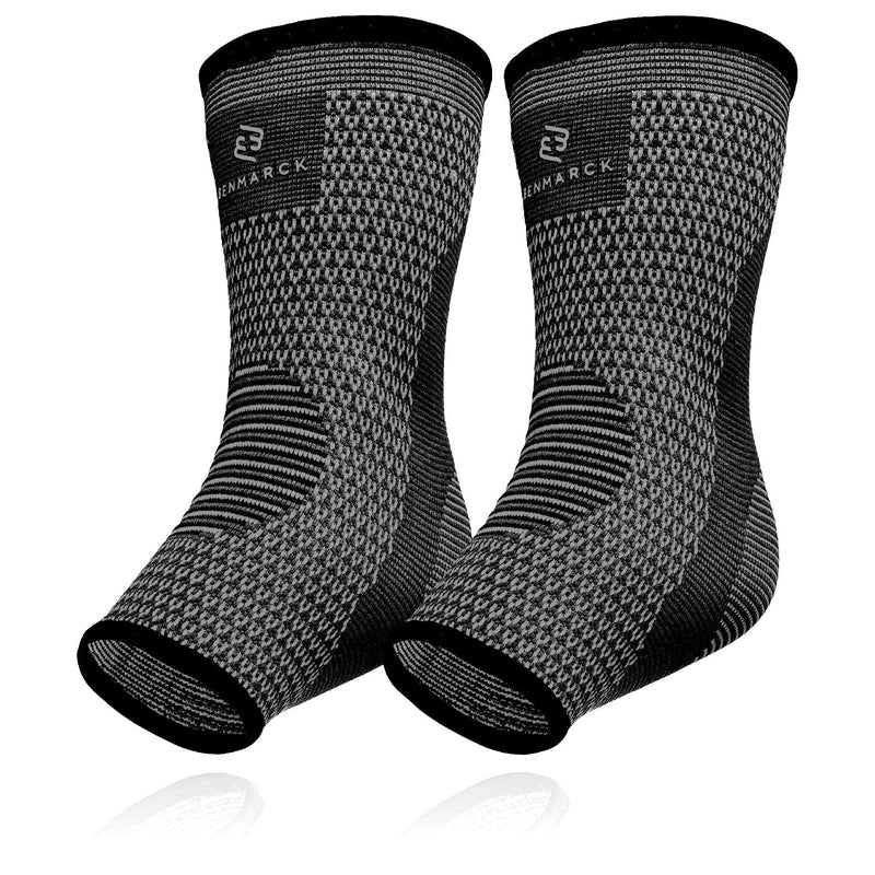 [Australia] - Achilles Tendon Support Brace, Plantar Fasciitis Sock, Ankle Compression Sleeve For Running, Tendonitis and Flat Feet Relief Gray Black Unisize 