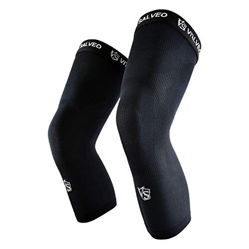 [Australia] - Vital Salveo-Sports Outdoor Compression Long Knee Sleeve Leg Support knee brace Thin Light undersleeve Germanium Recovery Running Basketball (1 Pair) X-Large 