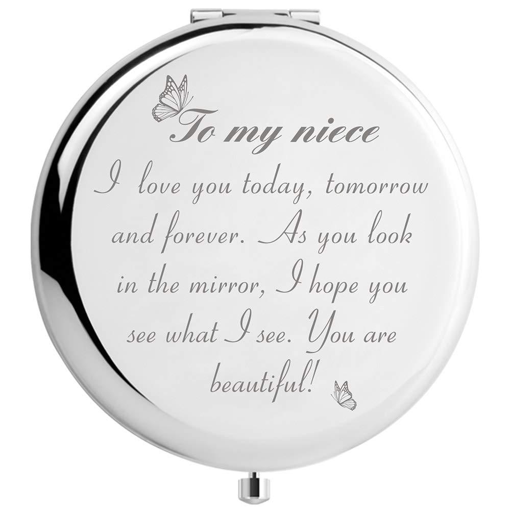 [Australia] - Niece Gifts from Aunt Uncle, to My Niece Makeup Mirror, Niece from Auntie, Engraved Gifts for Women Birthday Christmas Valentines Day Graduation Mothers Day (Beautiful Niece) Beautiful Niece 