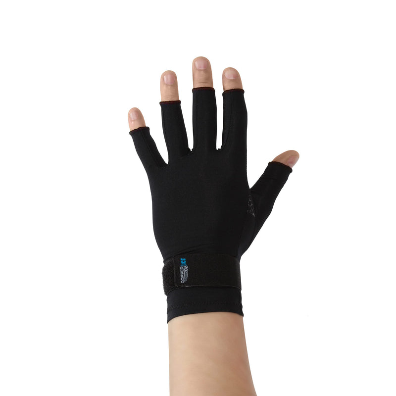 [Australia] - Copper Fit ICE Compression Gloves Infused with Menthol and Coq10 for Recovery, Black Small/Medium 