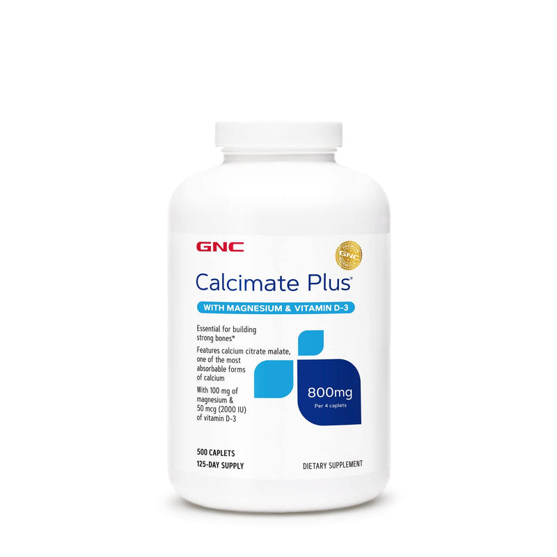 [Australia] - GNC Calcimate Plus 800mg, 500 Caplets, Most Absorbable Form of Calcium to Build Strong Bones 