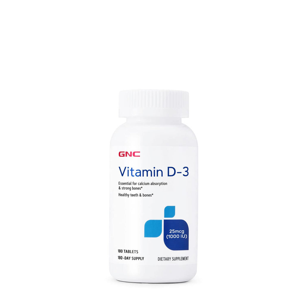 [Australia] - GNC Vitamin D-3 25mcg, 180 Tablets, Supports Healthy Teeth and Bones 