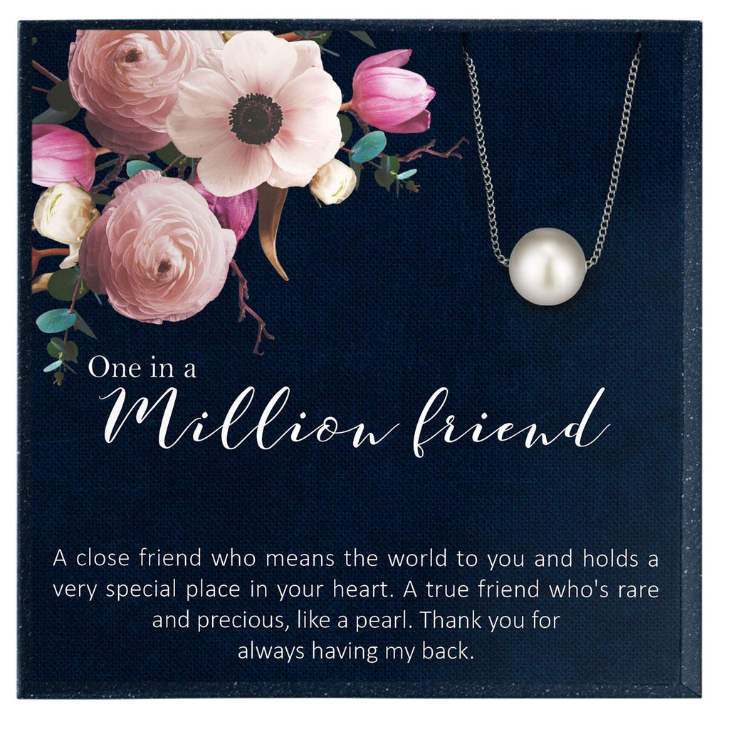 [Australia] - Grace of Pearl Best Friend Necklace Gift for Friend Jewelry for Friendship Necklace One in a Million Friend 