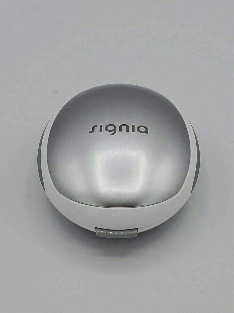 [Australia] - Original White/Silver Genuine Signia Hearing Aid Case Protective Storage Travel Box 