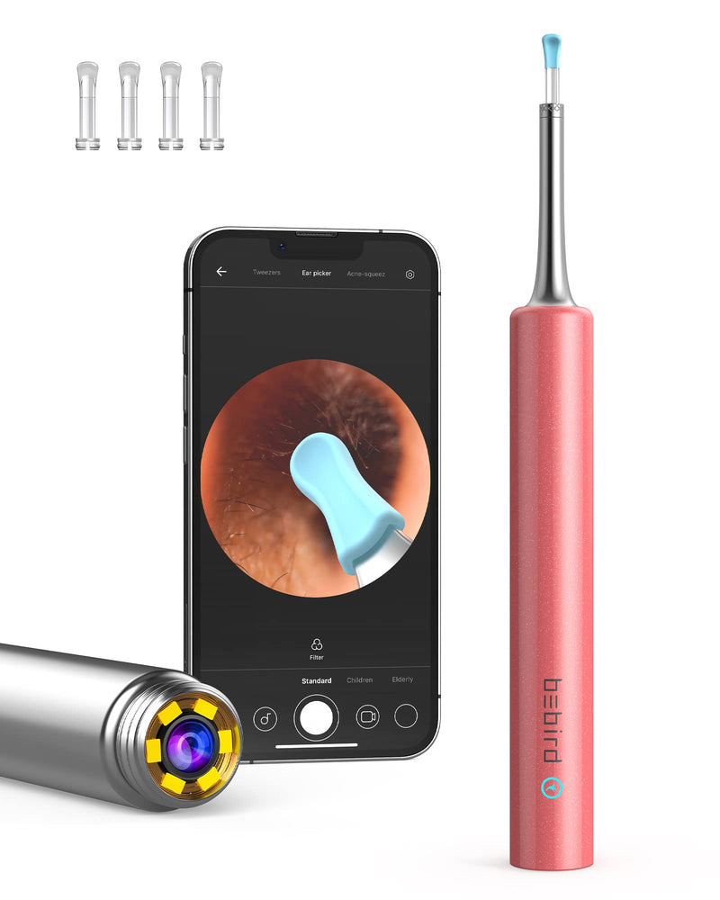 [Australia] - BEBIRD® C3 Ear Wax Removal Tool with Ear Camera, Ear Cleaner with 1080P HD Otoscope, 6 LED Light and Silicone Ear Scoops Cleaning Kit, Earwax Camera for iOS and Android, Pink 