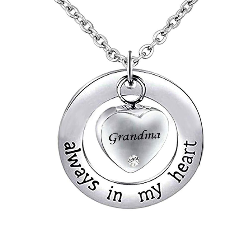 [Australia] - JMQJewelry Urn Necklaces for Ashes Memorial Cremation Women Men Always in My Heart Keepsake Ashes Pendant Jewelry Grandma 