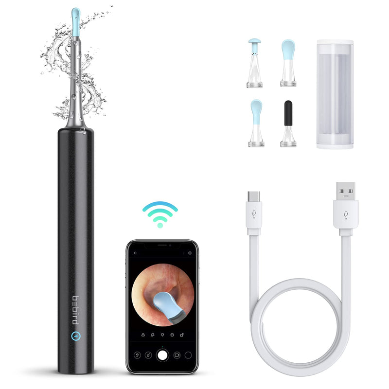 [Australia] - BEBIRD® C3 Ear Wax Removal Tool with Ear Camera, Ear Cleaner with 1080P HD Otoscope, 6 LED Light and 4pcs Ear Scoops Cleaning Kit, Earwax Camera for iOS and Android, Black 