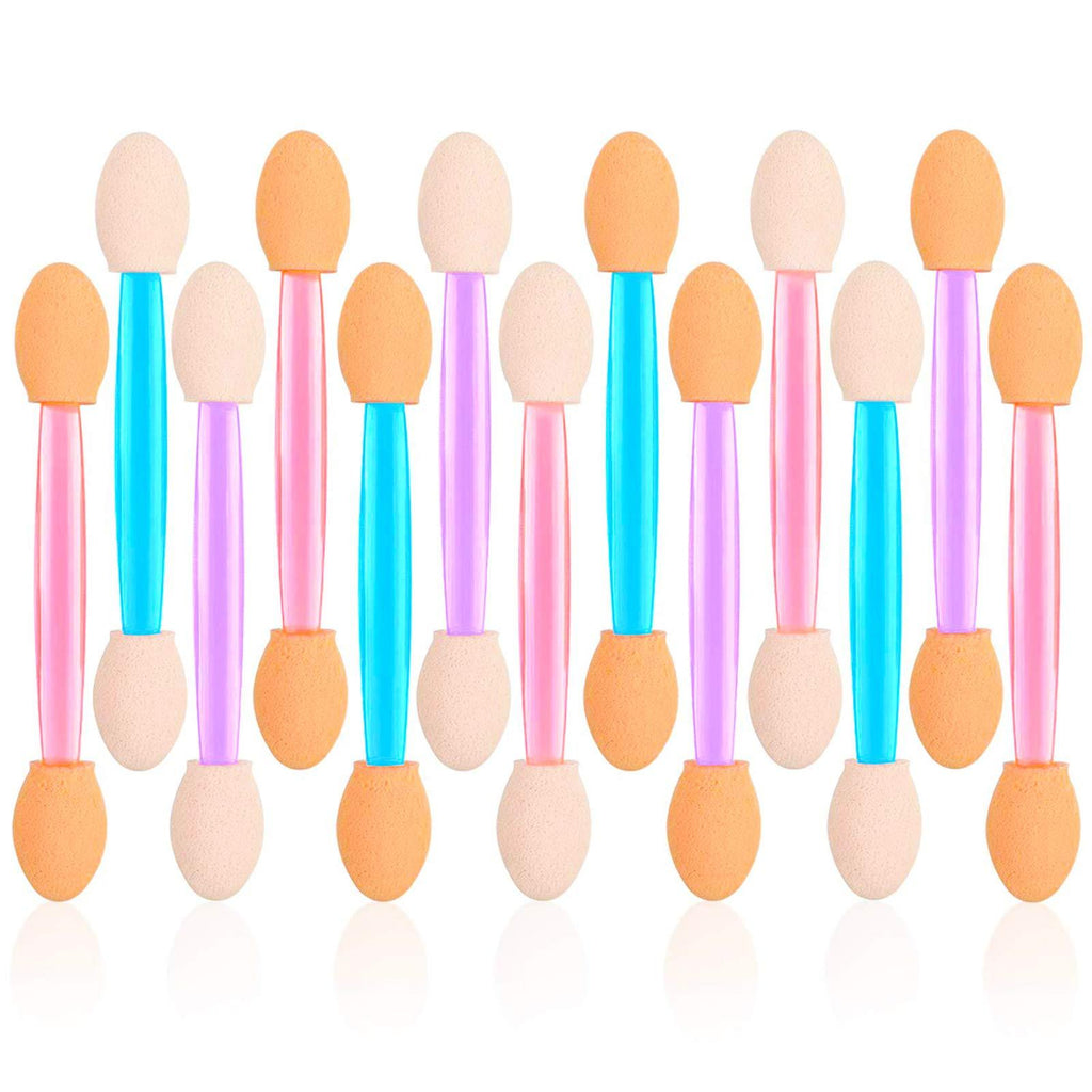 [Australia] - 50PCS Eyeshadow Applicators, Disposable Dual Sides Eyeshadow Brush, Tipped Oval Eyeshadow Sponge Brush Eye Makeup Applicator, Blue/Pink/Purple (A) 