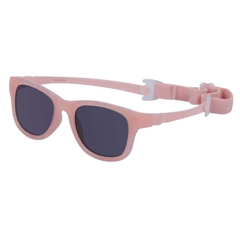 [Australia] - COCOSAND Baby Sunglasses with Strap 100% UV Protection TPE Frame for Infant Toddler Girls & Boys Age 0-24months Pink Grey 