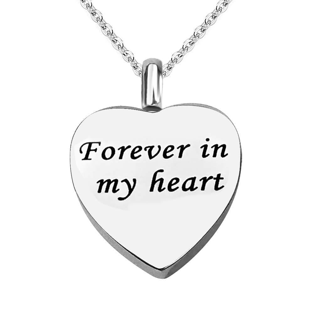 Crystal Heart Cremation Jewelry Memorial Urn Necklace for Ashes Stainless  Steel Ash Holder Pendant Keepsake Jewelry for Urns White