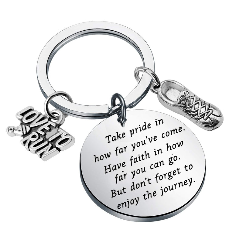 [Australia] - FUSTMW Runners Keychain Gift Marathon Runner Gift Marathon Keychain Track Gift Inspiration Gift for Runner Jewelry Running Gift silver 