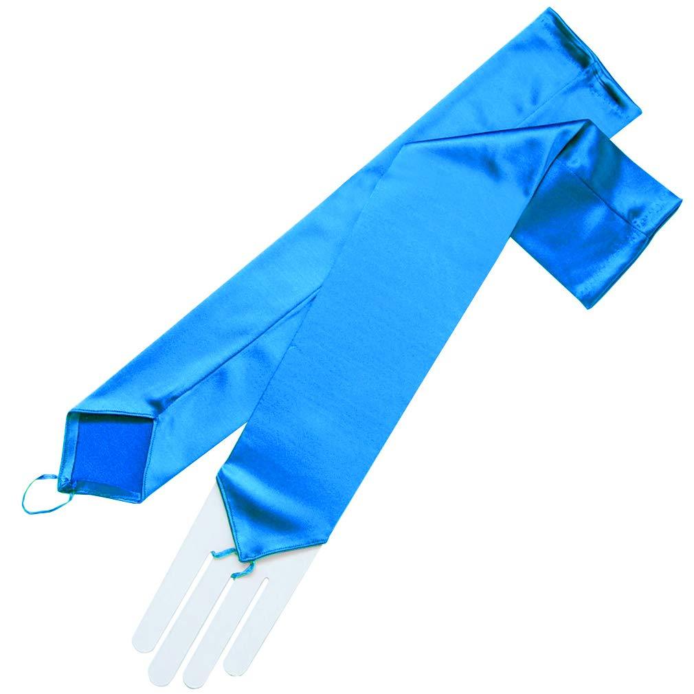 [Australia] - ZAZA BRIDAL Stretch Satin Fingerless Gloves Opera Length 16BL Turquoise 