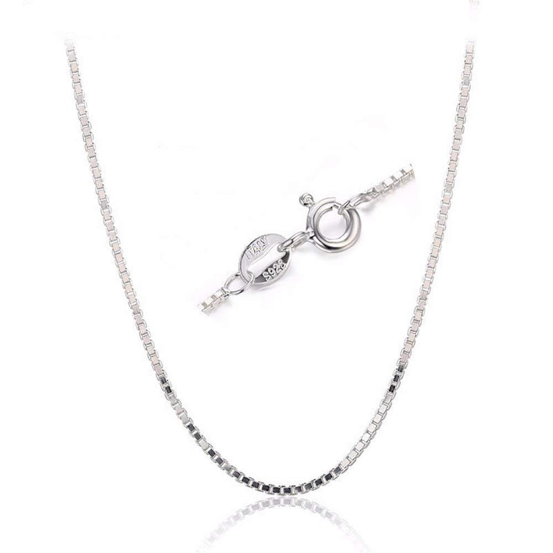 [Australia] - BQfife Jewelry 925 Sterling Silver Designer Chain 0.8MM Delicate Italian Box Chain - Super Thin & Strong Lovely Necklaces 20.0 Inches 