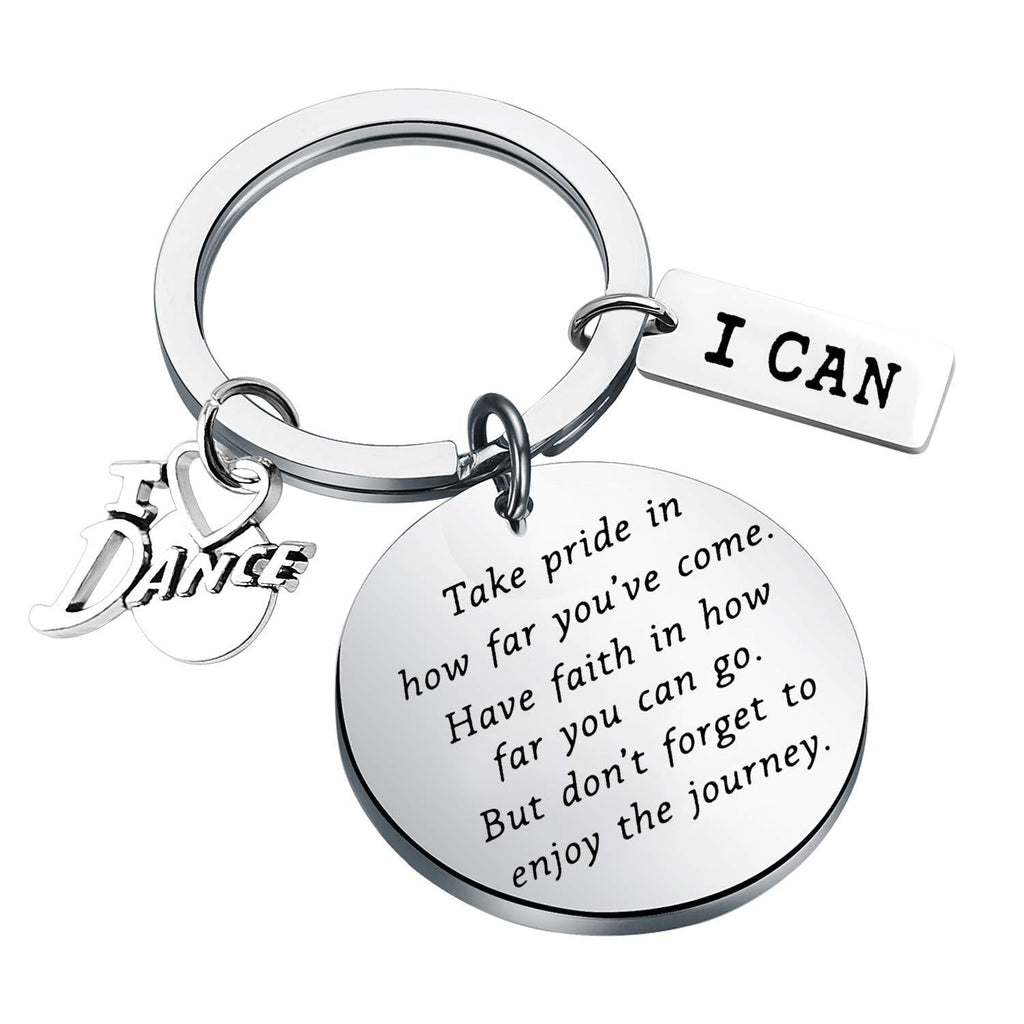 [Australia] - FUSTMW Dance Keychain Dancer Gifts Dance Team Inspiration Gifts Dancer Lovers Gifts Dance Jewelry Dancer Graduation Gifts Ballerina Gifts silver 