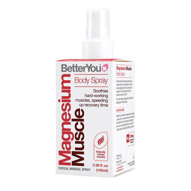 [Australia] - BetterYou Magnesium Oil Spray for Muscles, 3.38 Fl Ounce Magnesium Muscle Body Spray 