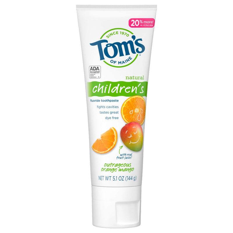 [Australia] - Tom's of Maine Natural Kid's Fluoride Toothpaste, Outrageous Orange Mango, 5.1 oz. 