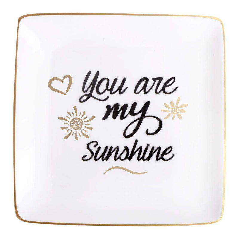 [Australia] - AUTOARK Ceramic Ring Trinket Dish - You are My Sunshine,Home Decorative Jewelry Tray,Gift for Daughter Wife Girlfriend,Perfect for Valentine's Day Birthday Thanksgiving Christmas,AJ-501 