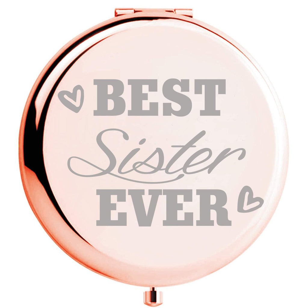 [Australia] - Sister Gifts from Sister Brother, Sisters Birthday Gift Ideas Personalized Travel Pocket Makeup Mirror Best Sister Ever Gift Mother's Day, Birthday, Christmas, Graduation and Special Celebration 