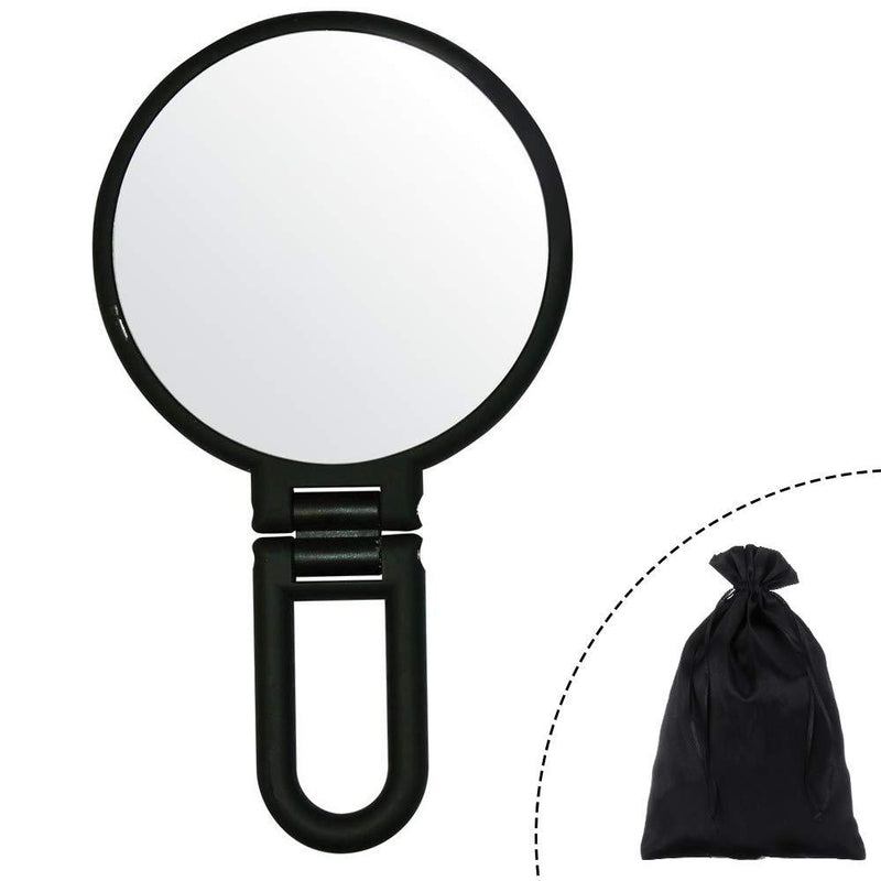 [Australia] - Aestivate Makeup Hand Mirror, Travel Handheld Mirror Double-Sided 360 Adjustable Cosmetic Hand Mirror Round Black 