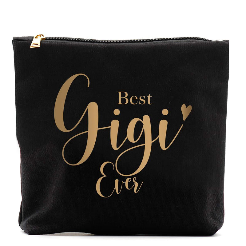 [Australia] - Best Gigi Ever -Makeup Bag- Birthday | Christmas | New Gigi,Gigi Gifts for Grandma, Funny Gigi Birthday Gifts,- Grandma Gifts from Granddaughter, Grandson - New Grandma(Black Gold) 