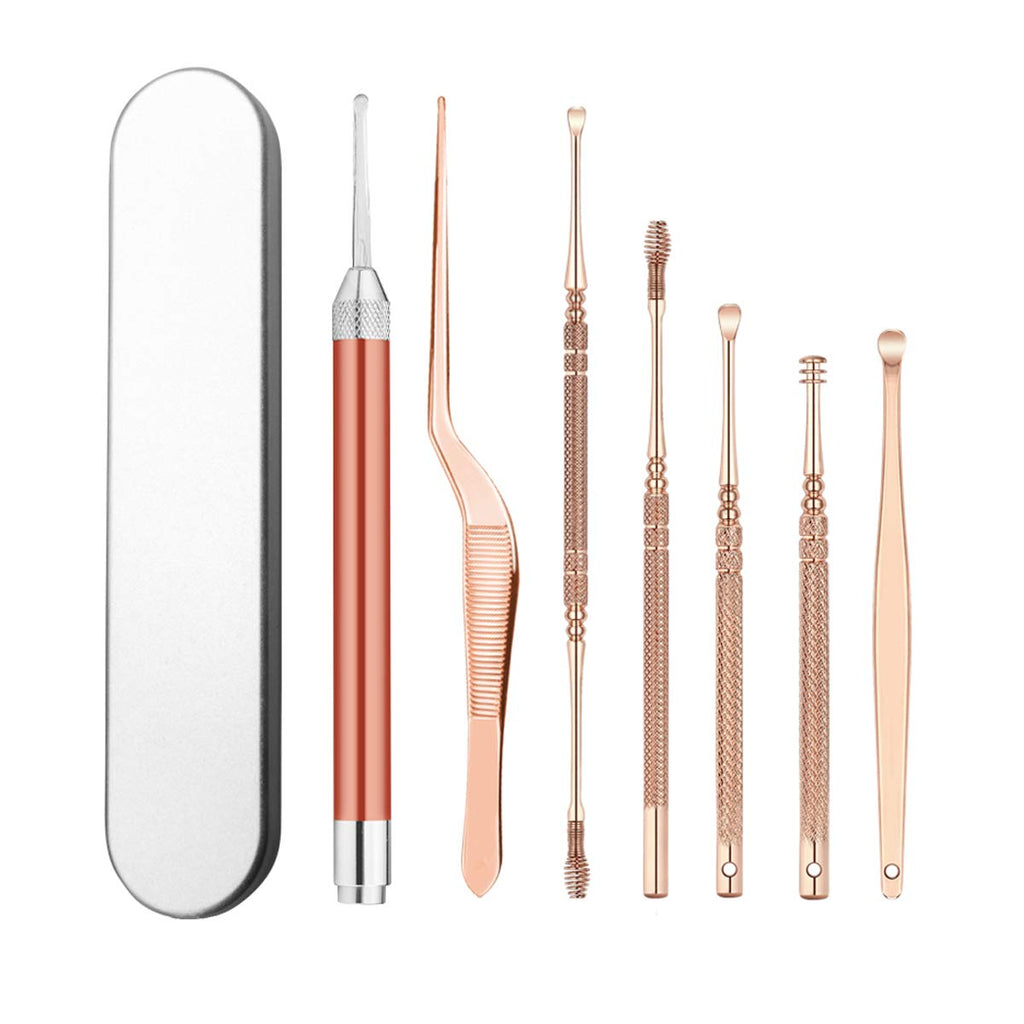 [Australia] - 7 Pcs Ear Cleansing Tool Set, Ear Cleaner, Earwax Removal Kit, Earwax Removal Tools Safely and Gently Cleaning Ear Canal at Home, Exfolimates, Earwax Cleaners, Ear Cleansing Tool with Storage Box 
