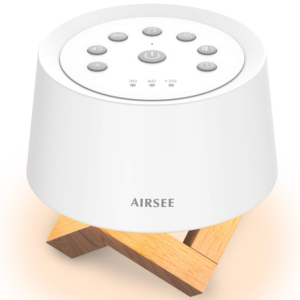 [Australia] - AIRSEE Sound Machine White Noise Machine with Baby Night Light Built-in 31 Soothing Sounds with Timer & Memory Features for Better Sleep, Portable Noise Machine for Baby, Adults, Elders, Home, Travel 1 Count (Pack of 1) 