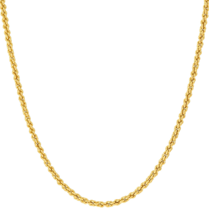 [Australia] - LIFETIME JEWELRY 1mm Rope Chain Necklace 24k Real Gold Plated for Women and Men 14.0 Inches 