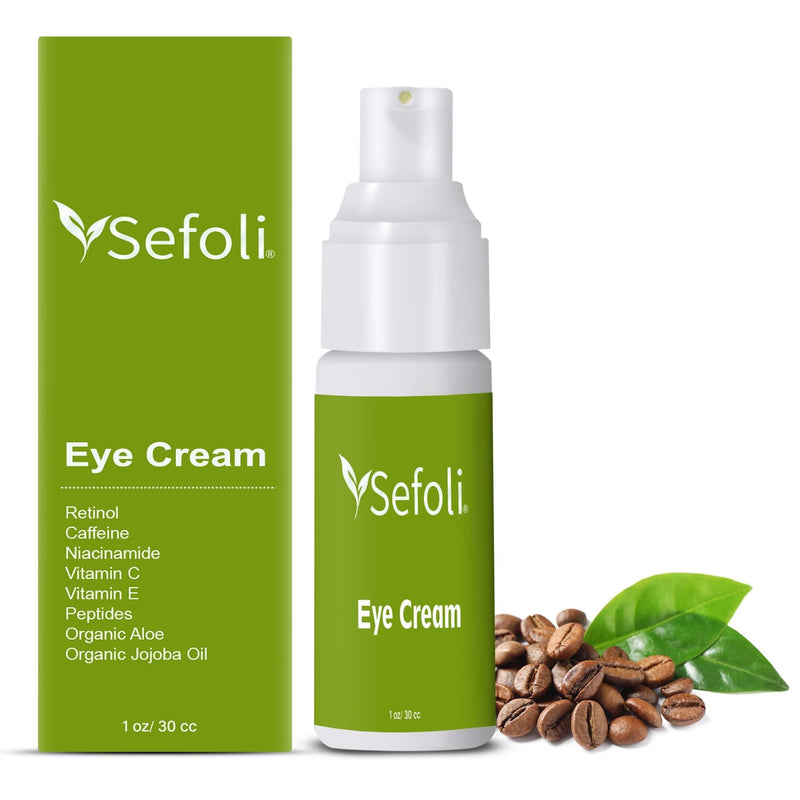 [Australia] - Sefoli Eye Cream - Anti Aging Eye Moisturizer with Organic Aloe, Caffeine, Niacinamide, Retinol and Vitamin C - Under Eye Cream for Dark Circles and Puffiness, Reduces Wrinkles and Fine Lines 