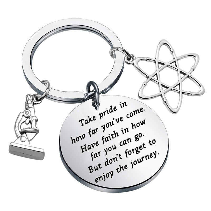 [Australia] - FUSTMW Science Keychain Chemistry Science Gifts Atom Microscope Keychain Scientist Physicist Chemist Graduation Gift Biology Jewelry Science Lovers Gift 