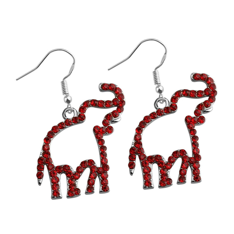 [Australia] - AKTAP DST Jewelry Greek Sorority Gift Delta Sigma Theta Red Elephant Bracelet Delta Sorority Keychain for Women Girls Elephant charm Earring 