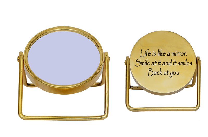 [Australia] - PORTHO Makeup Mirror Single Sided Folding Mirror Vintage 360° Rotation Solid Brass Cosmetic Round Beauty Mirror Handmade for Dresser Vanity Table Desk Gift Item 