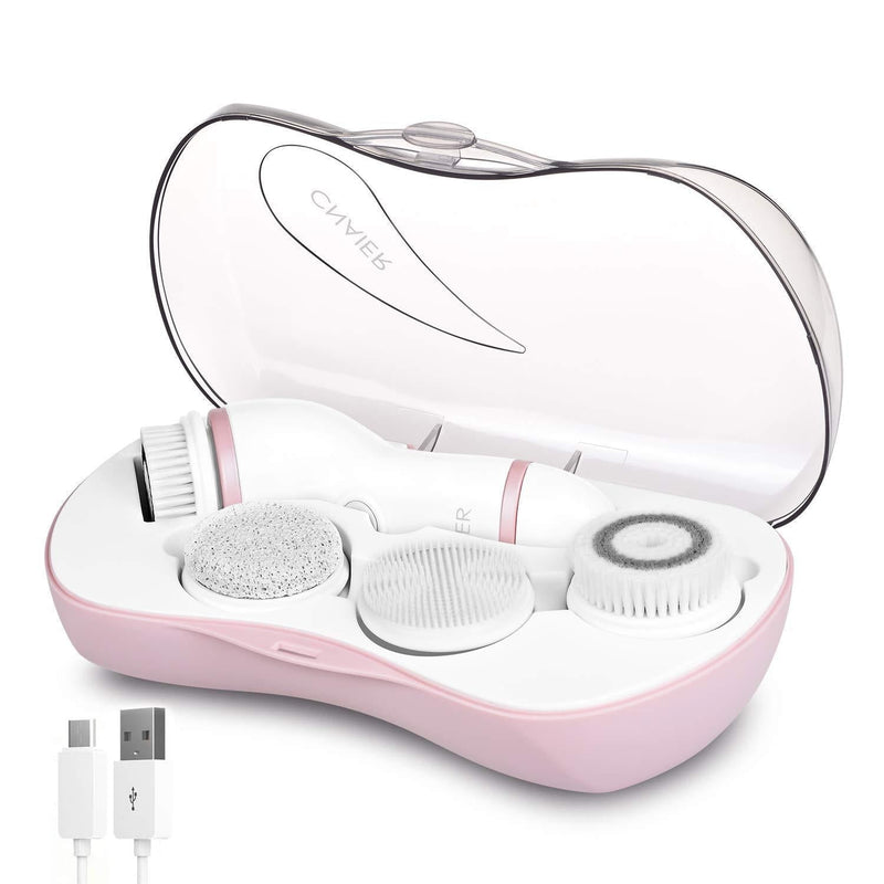 [Australia] - Facial Cleansing Brush, 【NEWEST 2021】Rechargeable Face Brush with 4 Brush Heads for Deep Cleansing and Gentle Exfoliating, Waterproof Electric Spin Face Scrub Brush with USB Charge Blush 