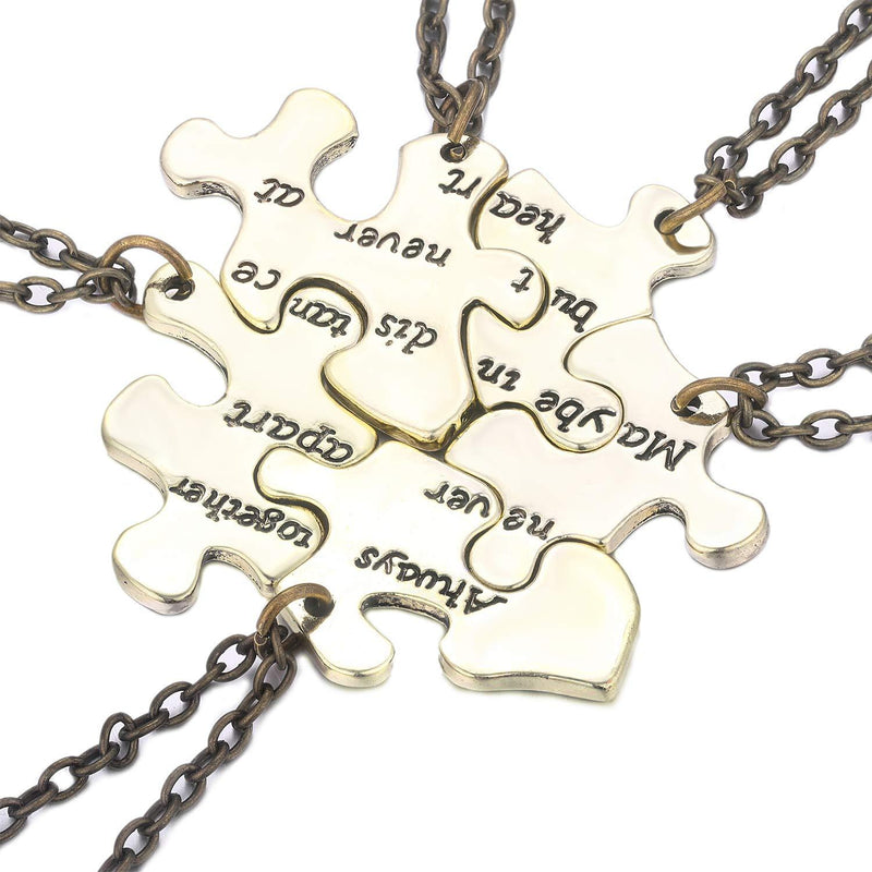 [Australia] - LVEN Always Together Never Apart BFF Best Friends Friendship Sister Necklace for 5 