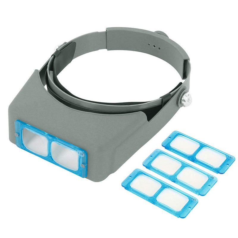 [Australia] - Head Mount Magnifier Optivisor Jewelers Magnifying Glasses 1.5X 2X 2.5X 3.5X Optical Headset Magnifying Visor Reading Magnifier Jeweler Loupe with 4 Lens Close Work Magnifier Headset for Electronics 
