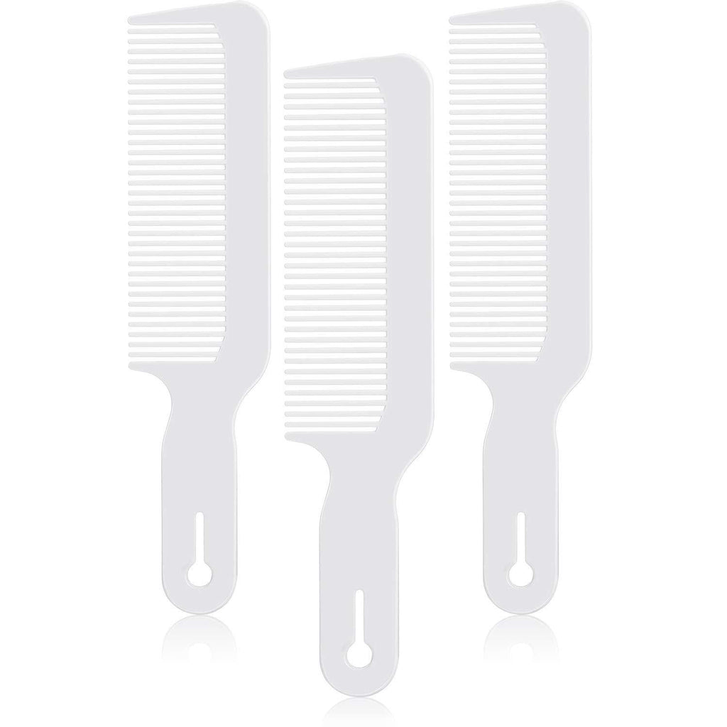 [Australia] - 3 Pack Barber Combs Clipper Comb Flat Top Clipper Comb Hair Cutting Combs Great for Clipper-cuts and Flattops (White) White 