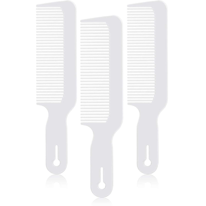 [Australia] - 3 Pack Barber Combs Clipper Comb Flat Top Clipper Comb Hair Cutting Combs Great for Clipper-cuts and Flattops (White) White 