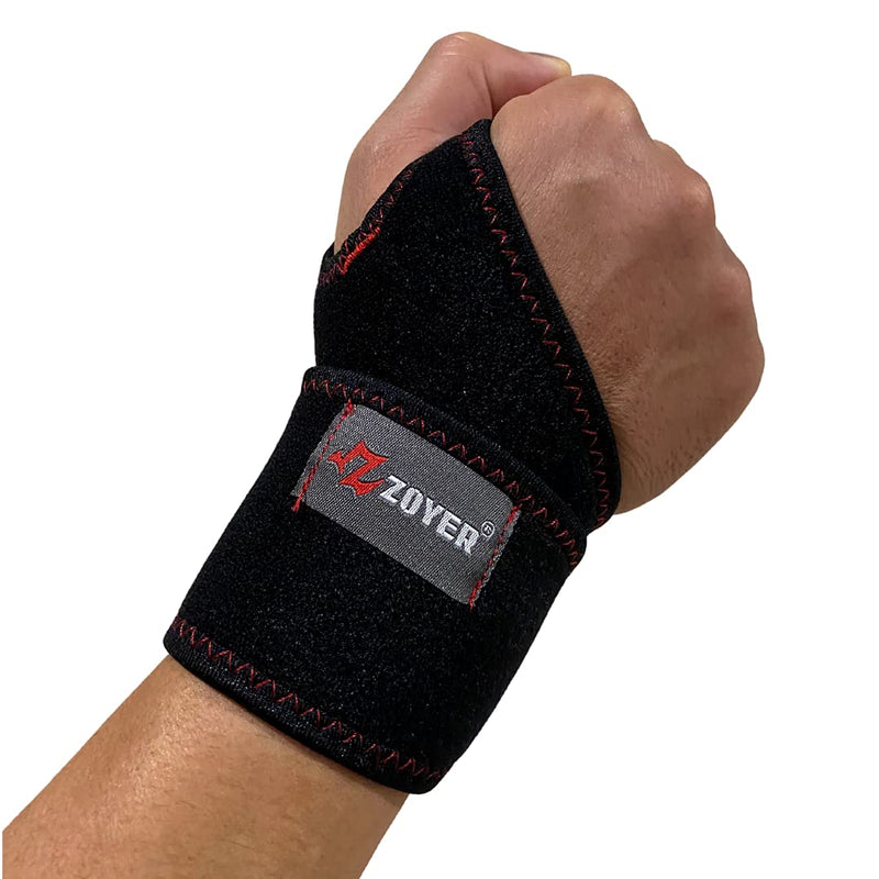 [Australia] - ZOYER USA Performance Wrist Wrap, Reversible Compression Support for Sprains, Carpal Tunnel Syndrome, Wrist Tendonitis, Pain Relief & Injury Recovery, 1 Count (Black) 