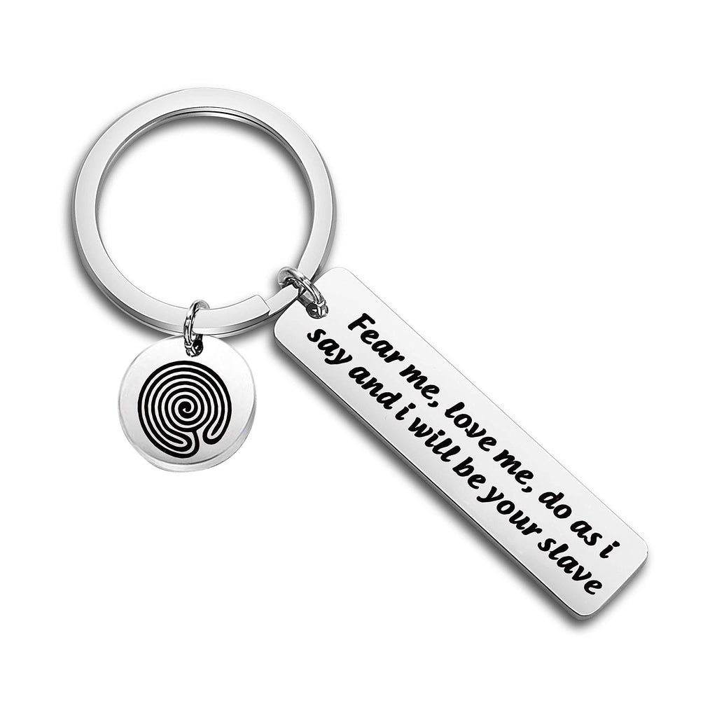 [Australia] - TIIMG David Bowie Lyrics Labyrinth Movie Inspired Gift Fear Me Love Me Do As I Say and I Will Be Your Slave Keychain Gift for Boyfriend Husband Girlfriend fear me keychain 